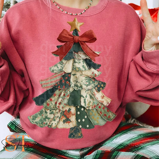 Patchwork Christmas Tree Direct to Film Transfers