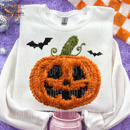 Jack O Lantern Faux Yarn Direct to Film Transfers