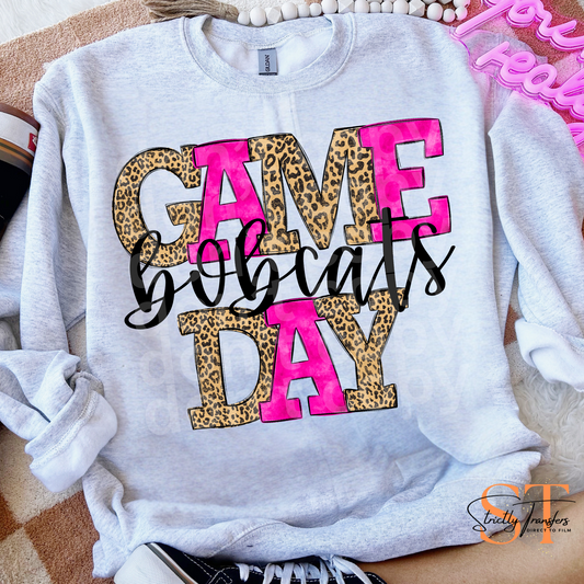 Leopard Pink Game Day Bobcats Direct to Film Transfers