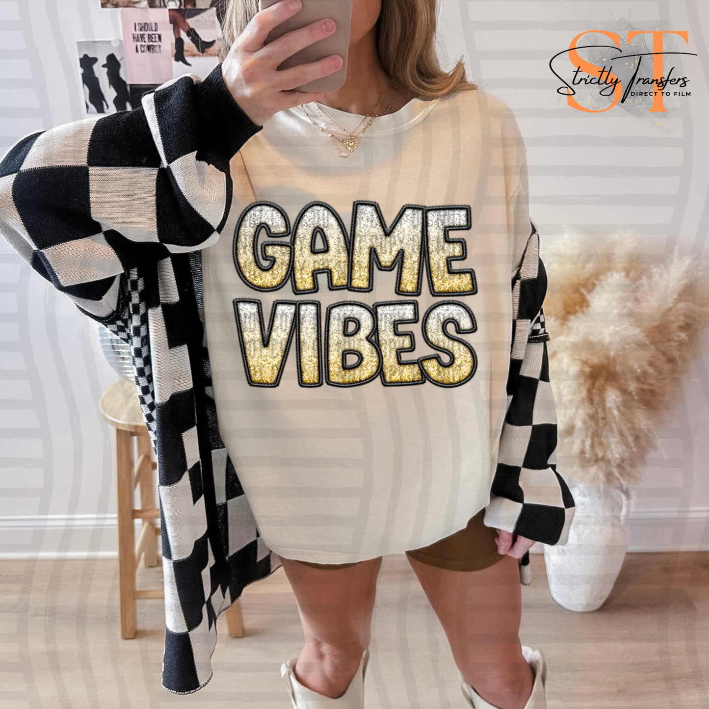 Game Vibes Glitters- 9 Colors Direct to Film Transfers