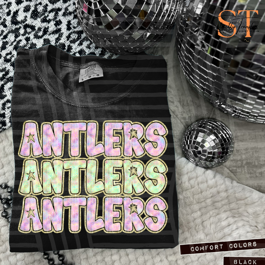Antlers Iridescent Leopard Direct to Film Transfers
