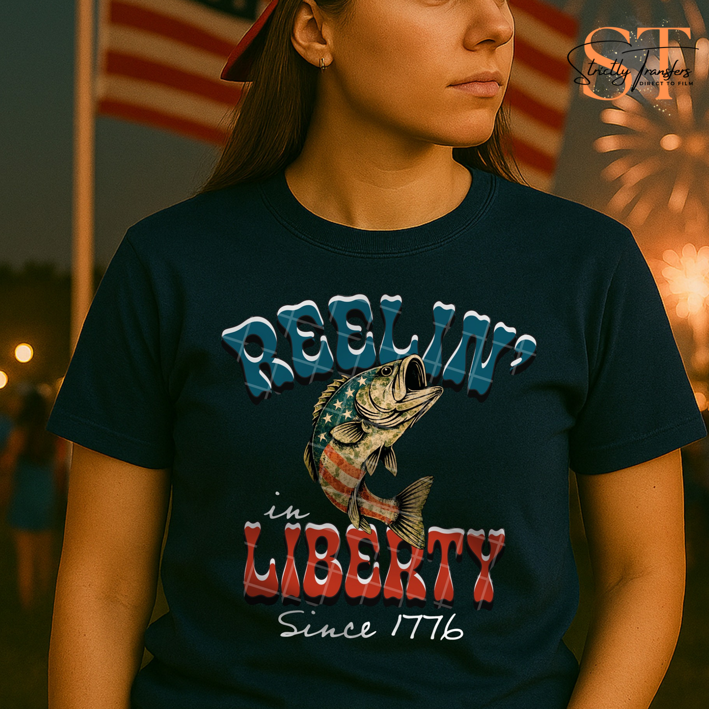 Reelin' in Liberty- 2 options Direct to Film Transfers