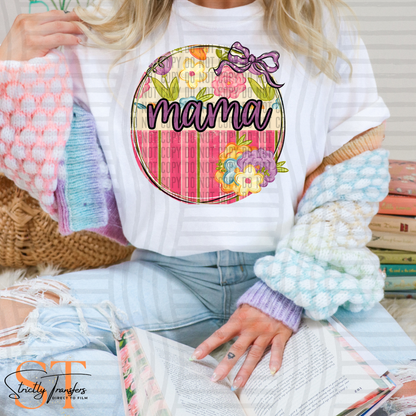 Floral Round Names- 7 options Direct to Film Transfers