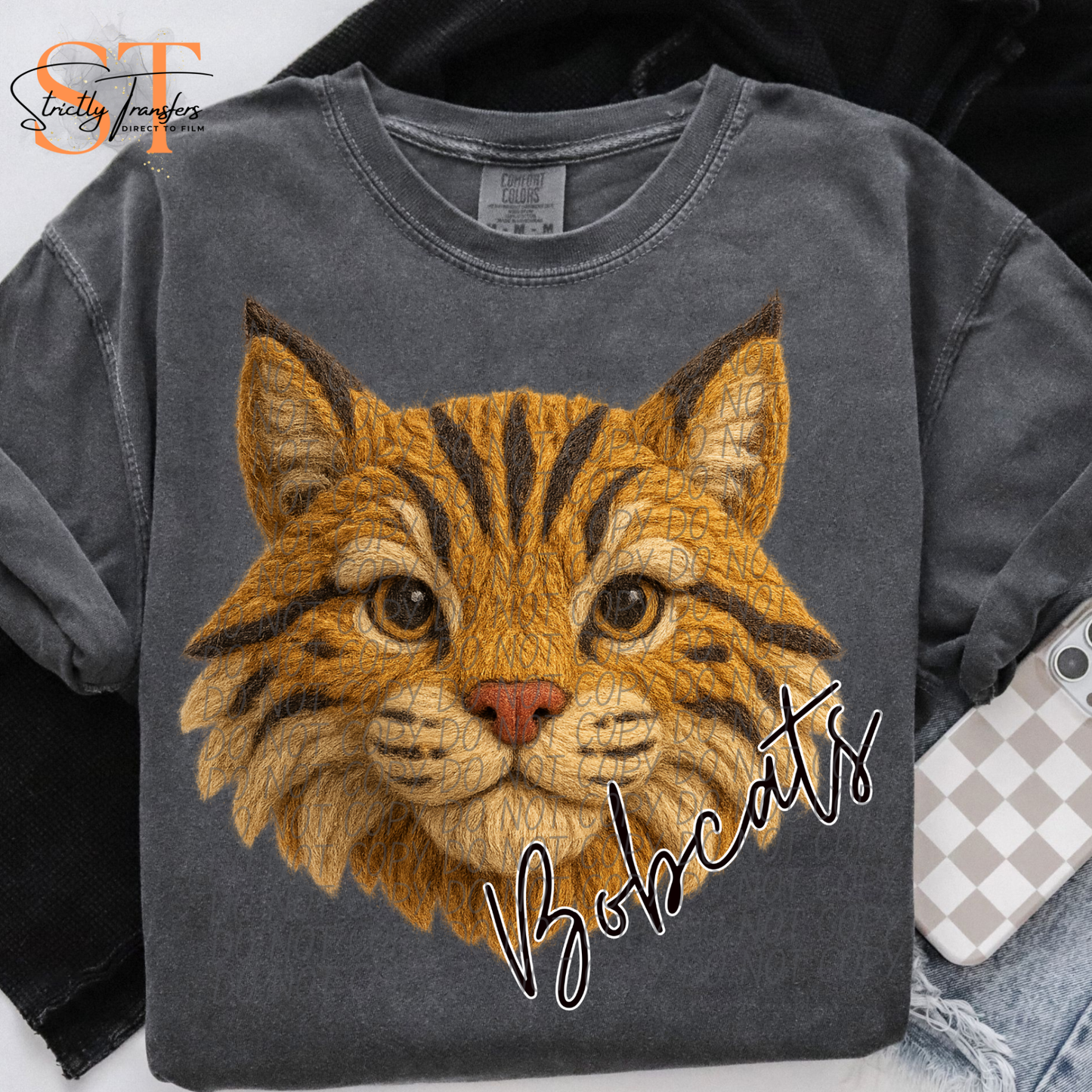 Bobcats Faux Yarn Direct to Film Transfers