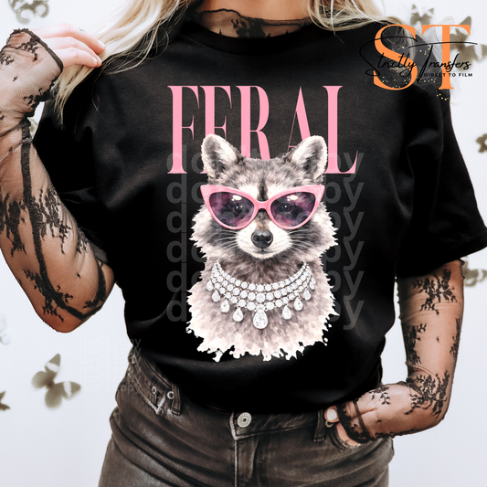 Feral Racoon Vogue Direct to Film Transfers