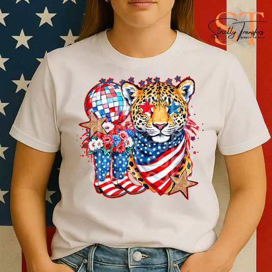 Leopard 4th of July Direct to Film Transfers