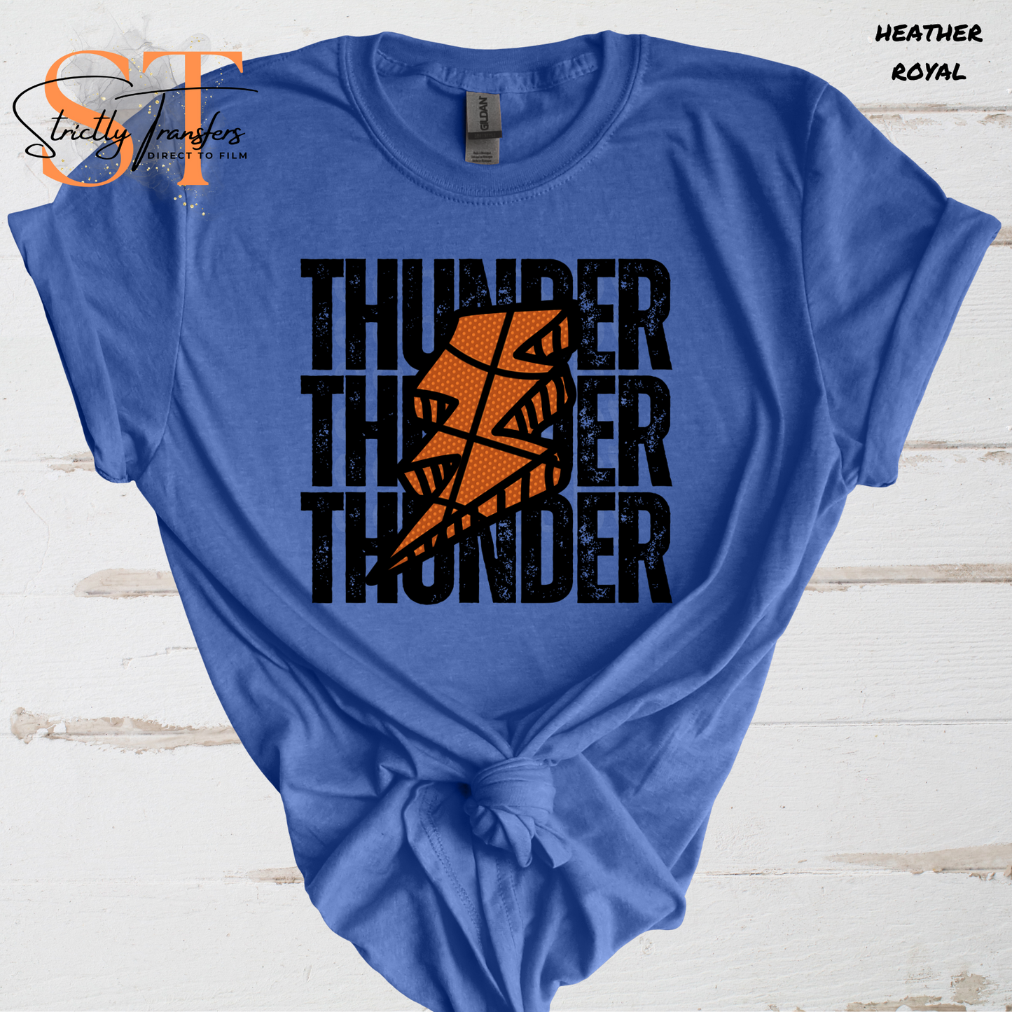 Thunder Basketball Bolt Direct To Film Transfer