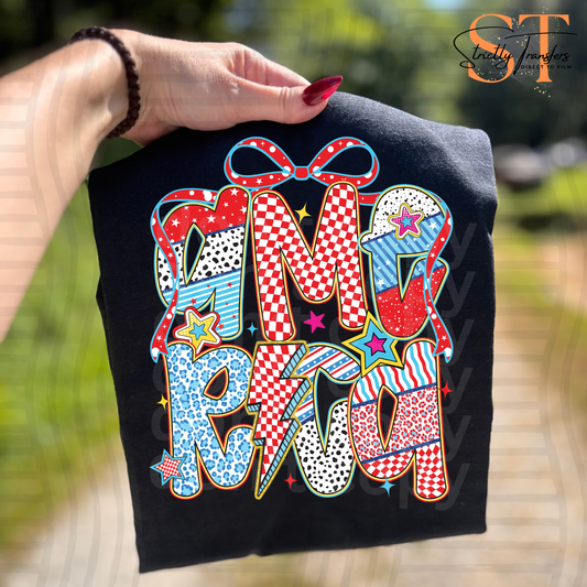 America Lightning with Bow Direct to Film Transfers