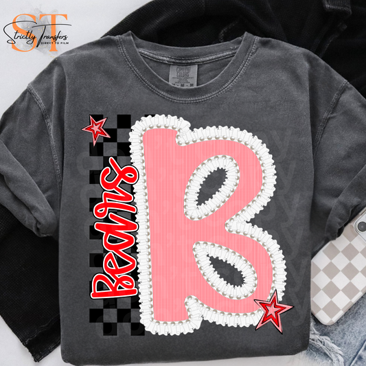 Bears Embroidered Ruffle Direct to Film Transfers