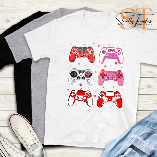 Valentine Game Controllers Direct to Film Transfers