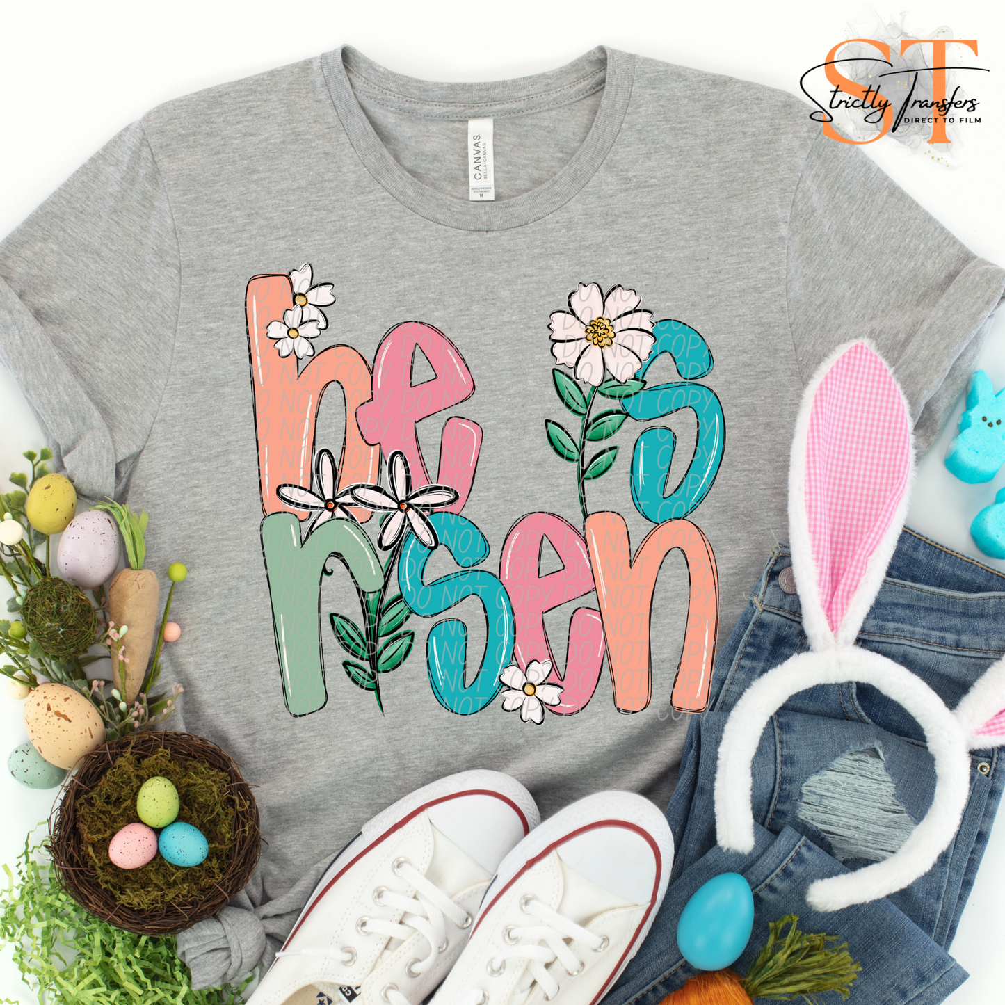 He is Risen Floral Direct to Film Transfers