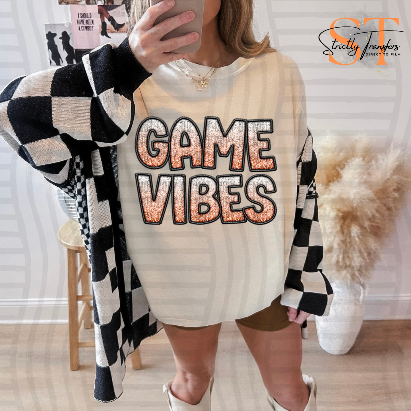 Game Vibes Glitters- 9 Colors Direct to Film Transfers