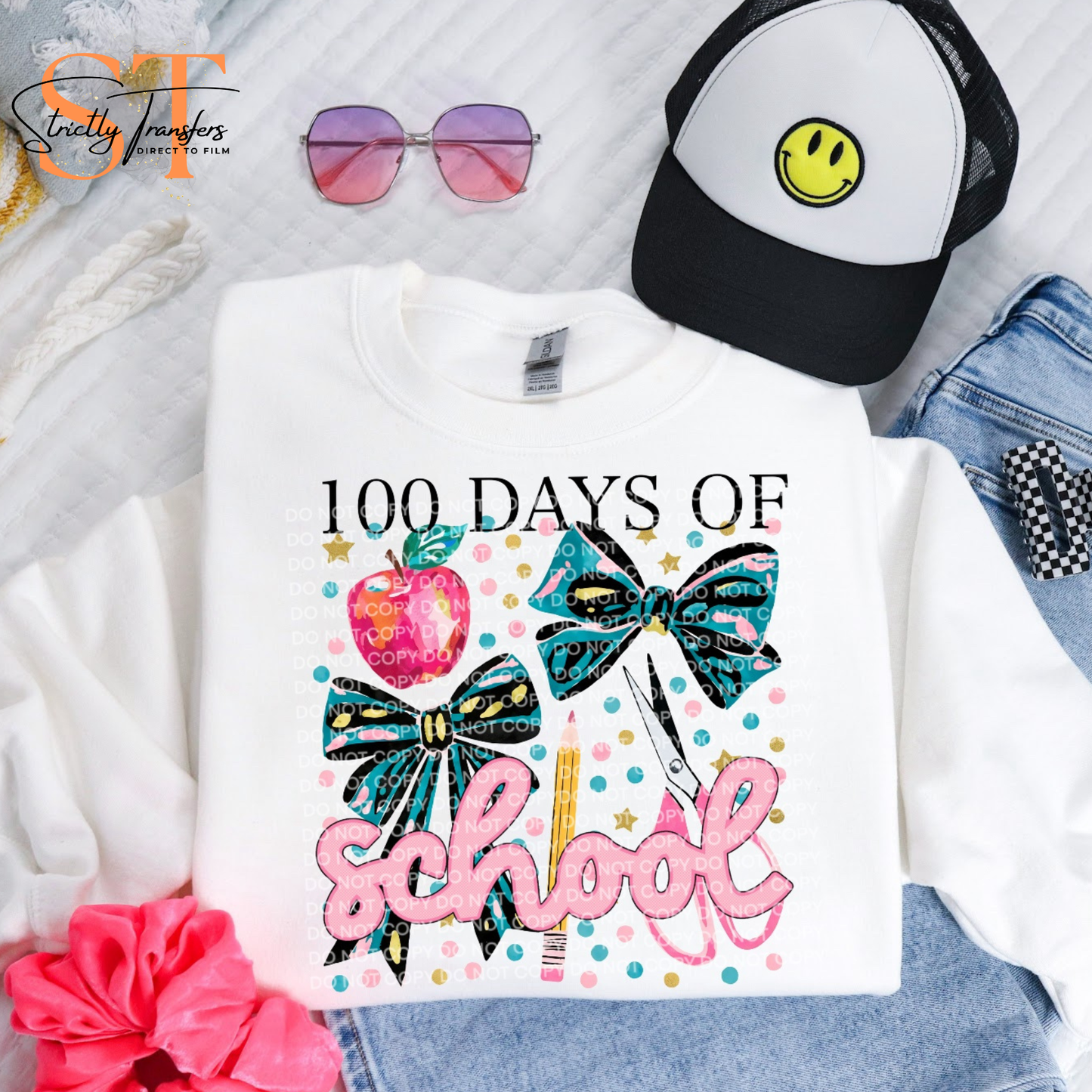 100 Days of School Bows Direct to Film Transfers