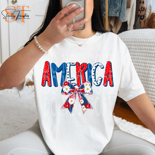 America Coquette Bow Direct to Film Transfers