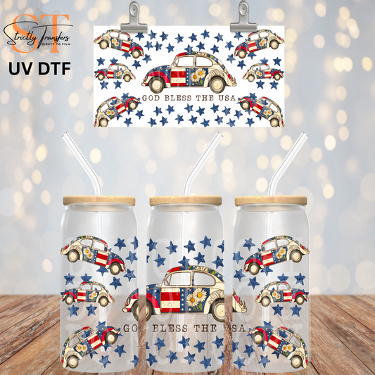 God Bless the USA VW Bug UV Wrap Direct to Film Wraps