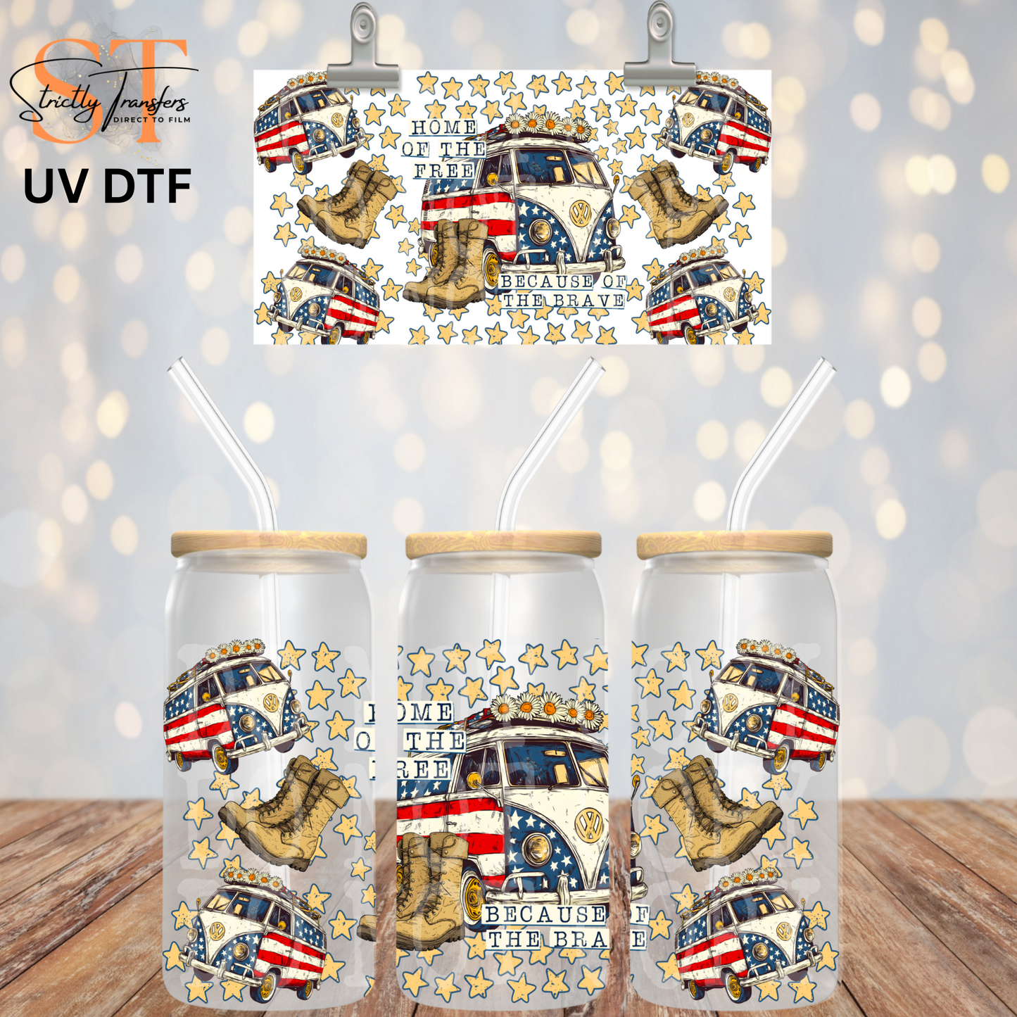 Home of the Free UV Libbey Wrap Direct to Film Wraps