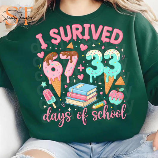 I Survived 67 +33 Days of School - 6 options Direct to Film Transfers