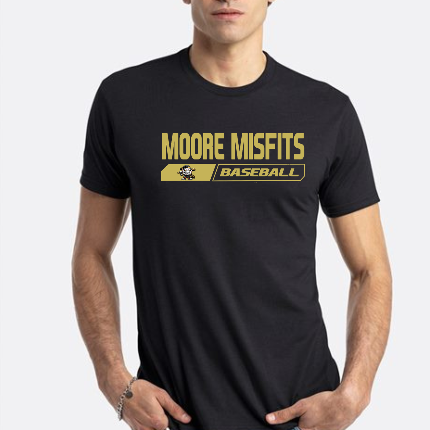 Misfits Baseball Gold and Black Designs Direct to Film Transfers