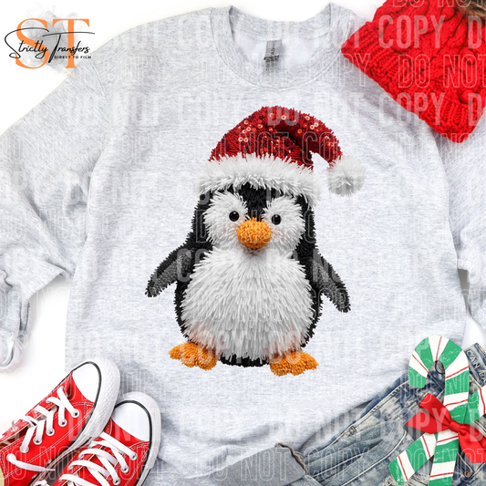 Christmas Penguin Faux Yarn Direct to Film Transfers