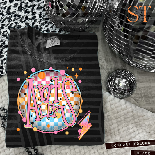 Antlers Neon Bright Circle Direct to Film Transfers