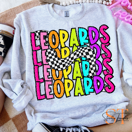 Leopards 80s Stacked Direct to Film Transfers