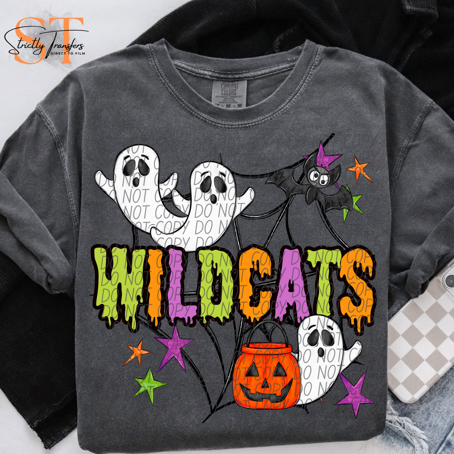 Wildcats Halloween Mascot Direct to Film Transfers