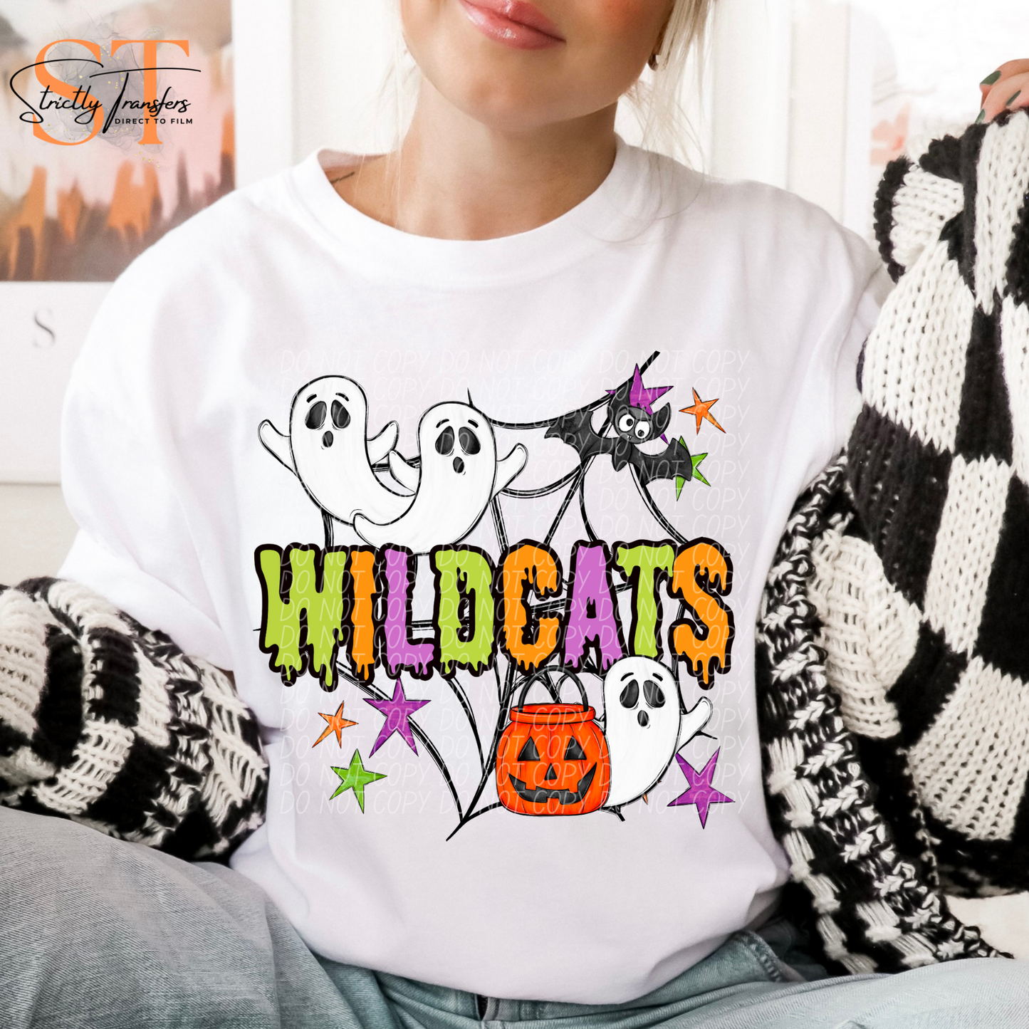 Wildcats Halloween Mascot Direct to Film Transfers