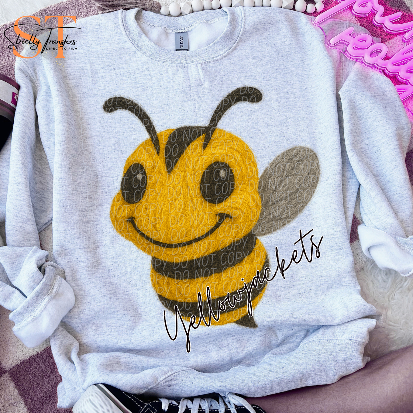 Yellowjackets Faux Yarn Direct to Film Transfers