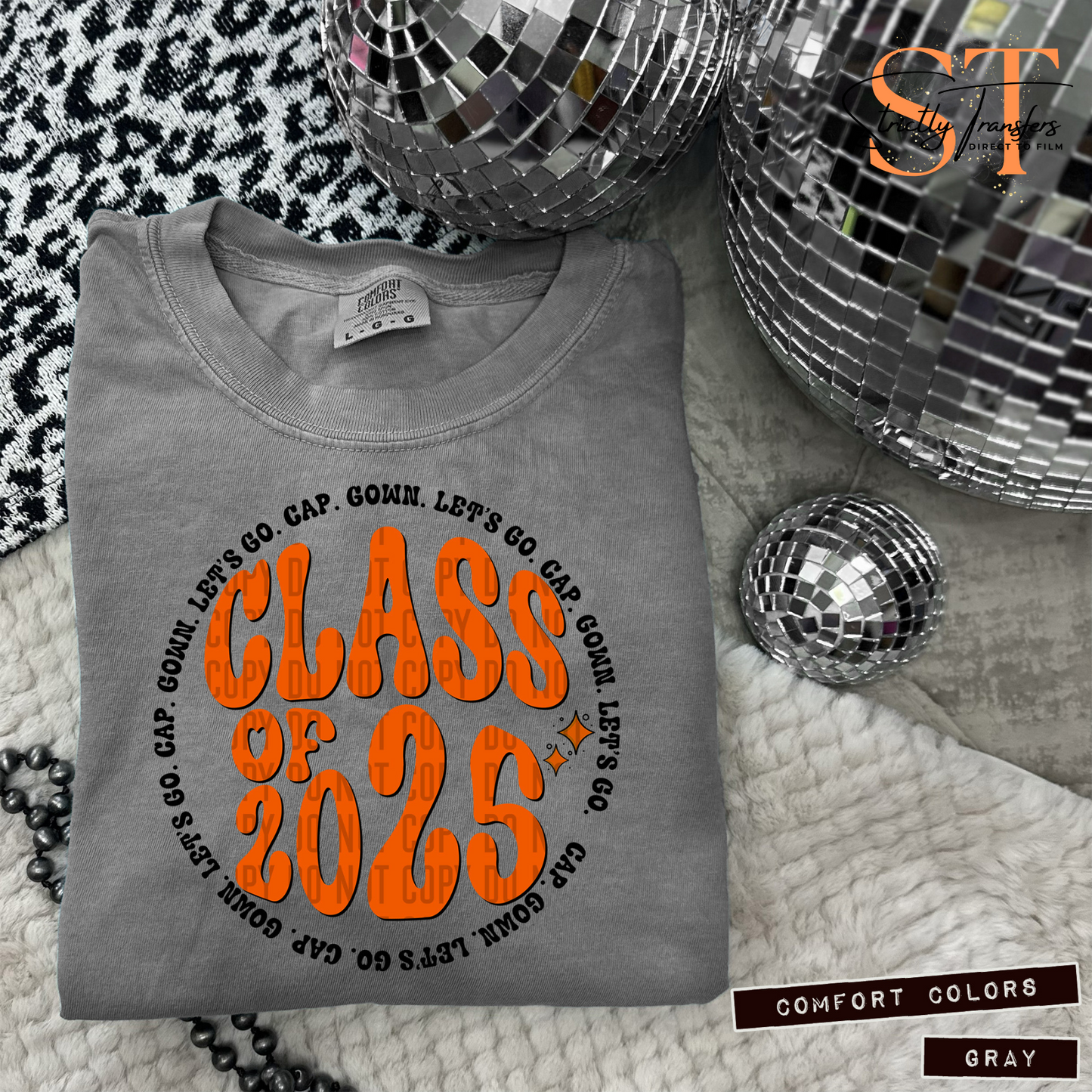 Class of 2025 Circles  -12 color options Direct to Film Transfers