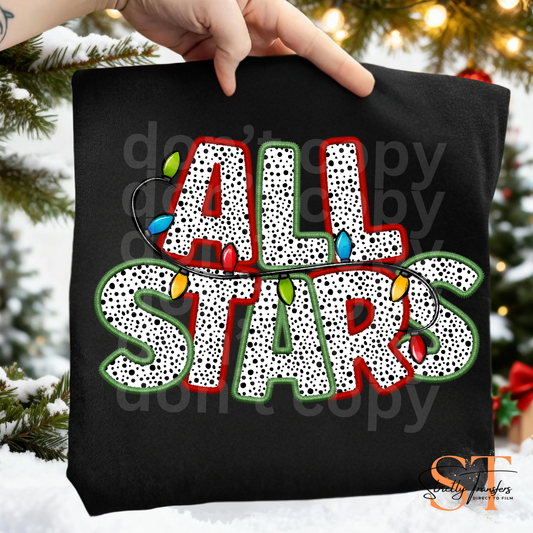 All Stars Christmas Lights Direct to Film Transfers