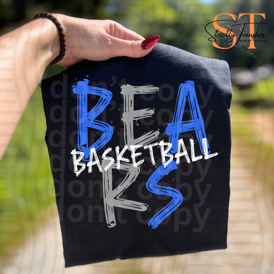 Bears Basketball Sketch Direct to Film Transfers