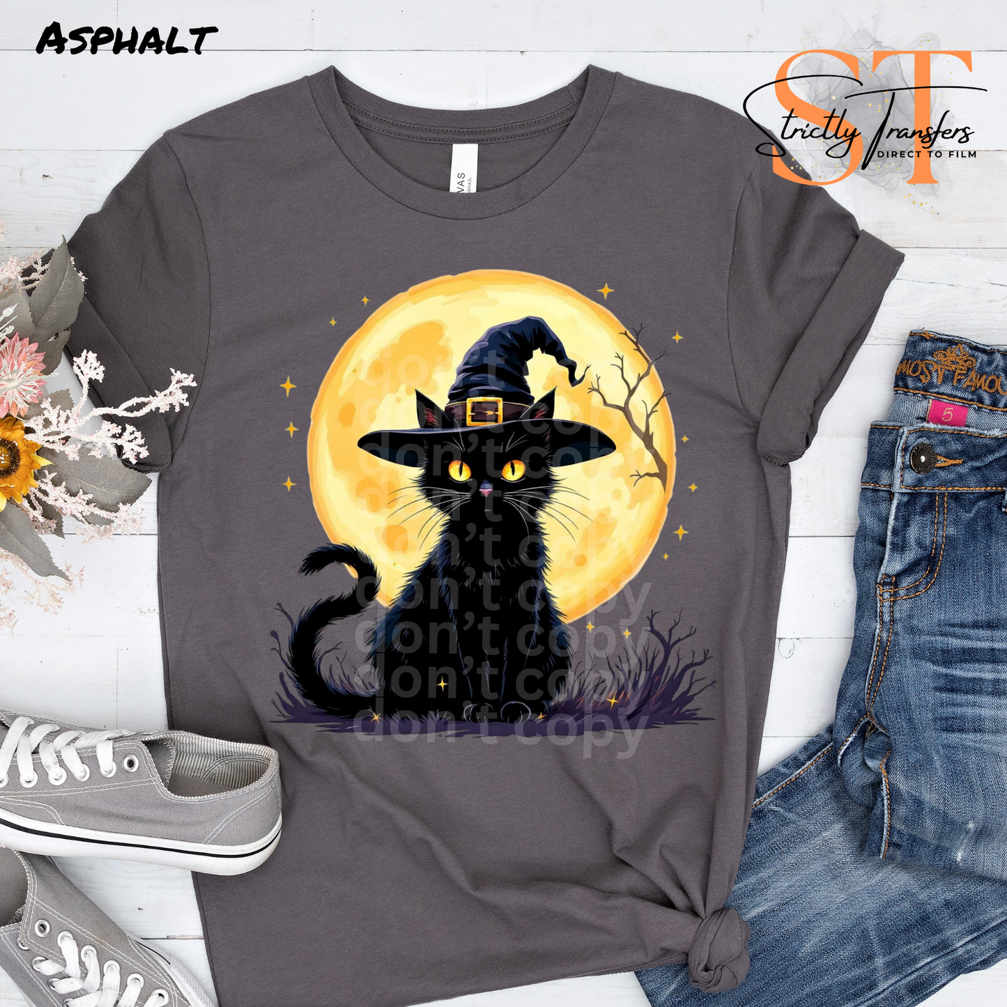 Halloween Witchy Cat Direct to Film Transfers