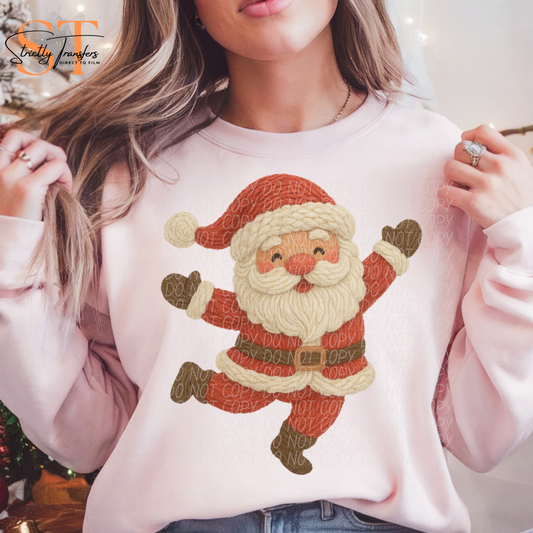 Faux Yarn Dancing Santa Direct to Film Transfers