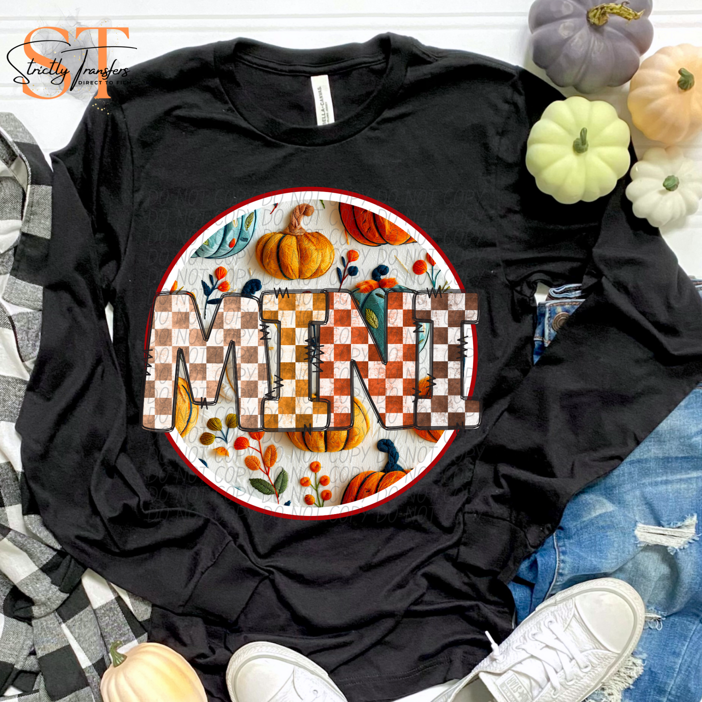 Mini Fall Faux Embroidery Direct to Film Transfers
