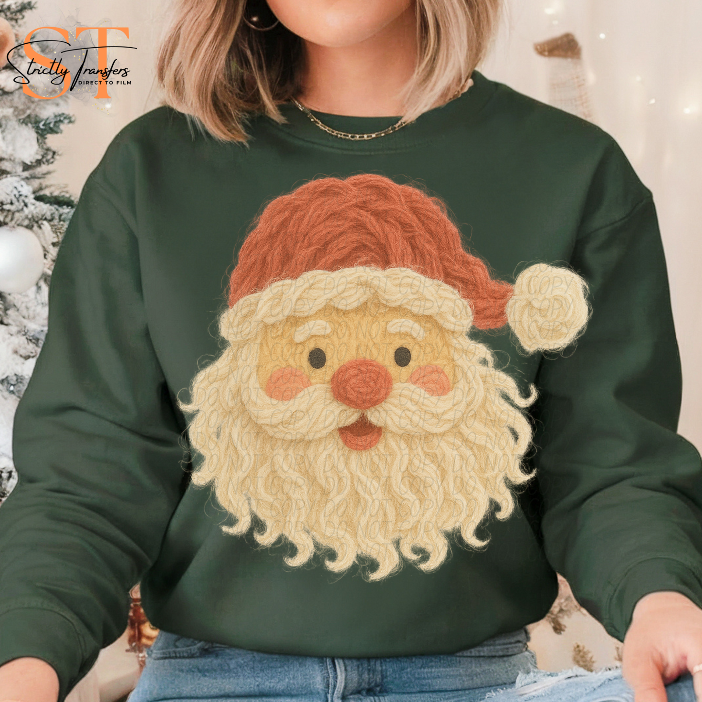 Faux Chunky Yarn Santa Direct to Film Transfers