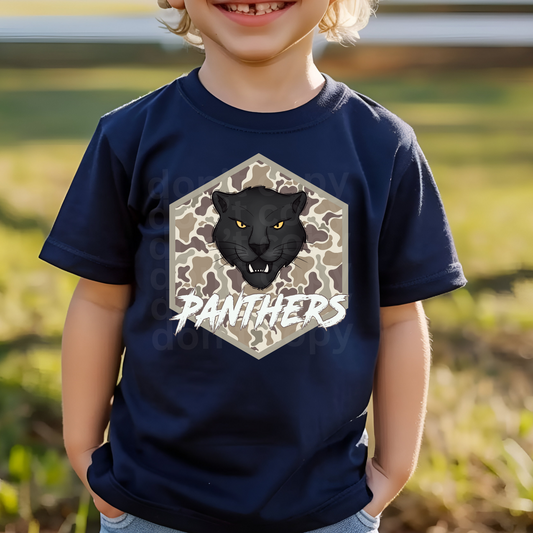 Panthers Camo Hexagon Direct to Film Transfers