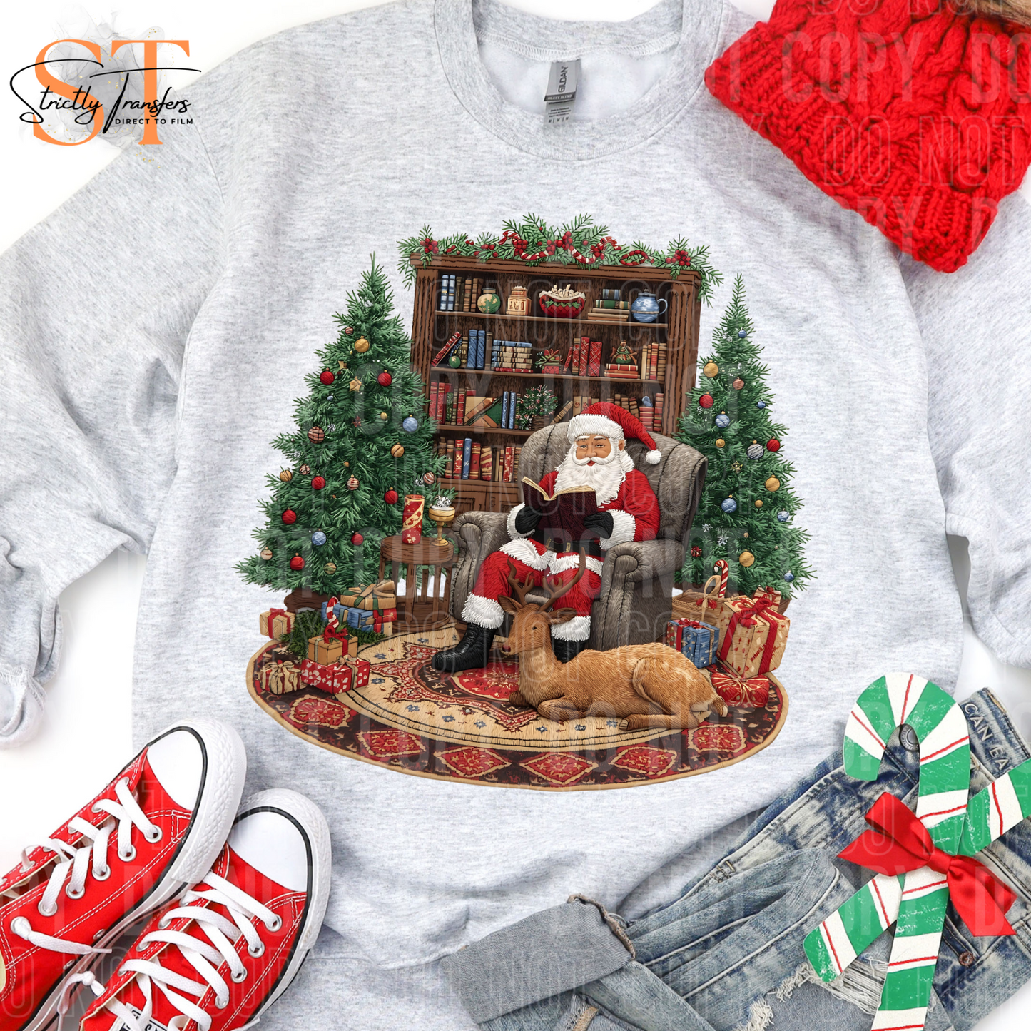 Santa Reading Direct to Film Transfers