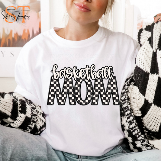 Checkered Basketball Mom Direct to Film Transfers