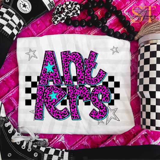 Antlers Pink Leopard Neon Direct to Film Transfers