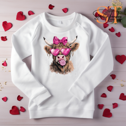 Valentine Highland Cow Direct to Film Transfers