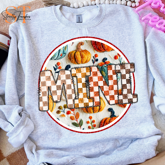 Mini Fall Faux Embroidery Direct to Film Transfers