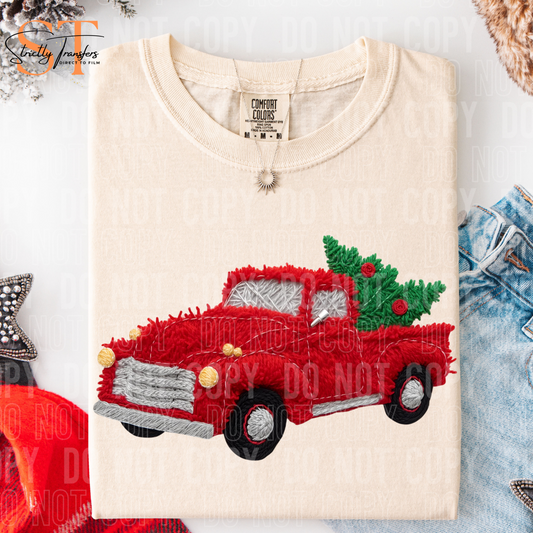 Christmas Truck Yarn Direct to Film Transfers
