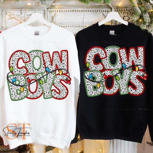 Cowboys Christmas Lights Direct to Film Transfers