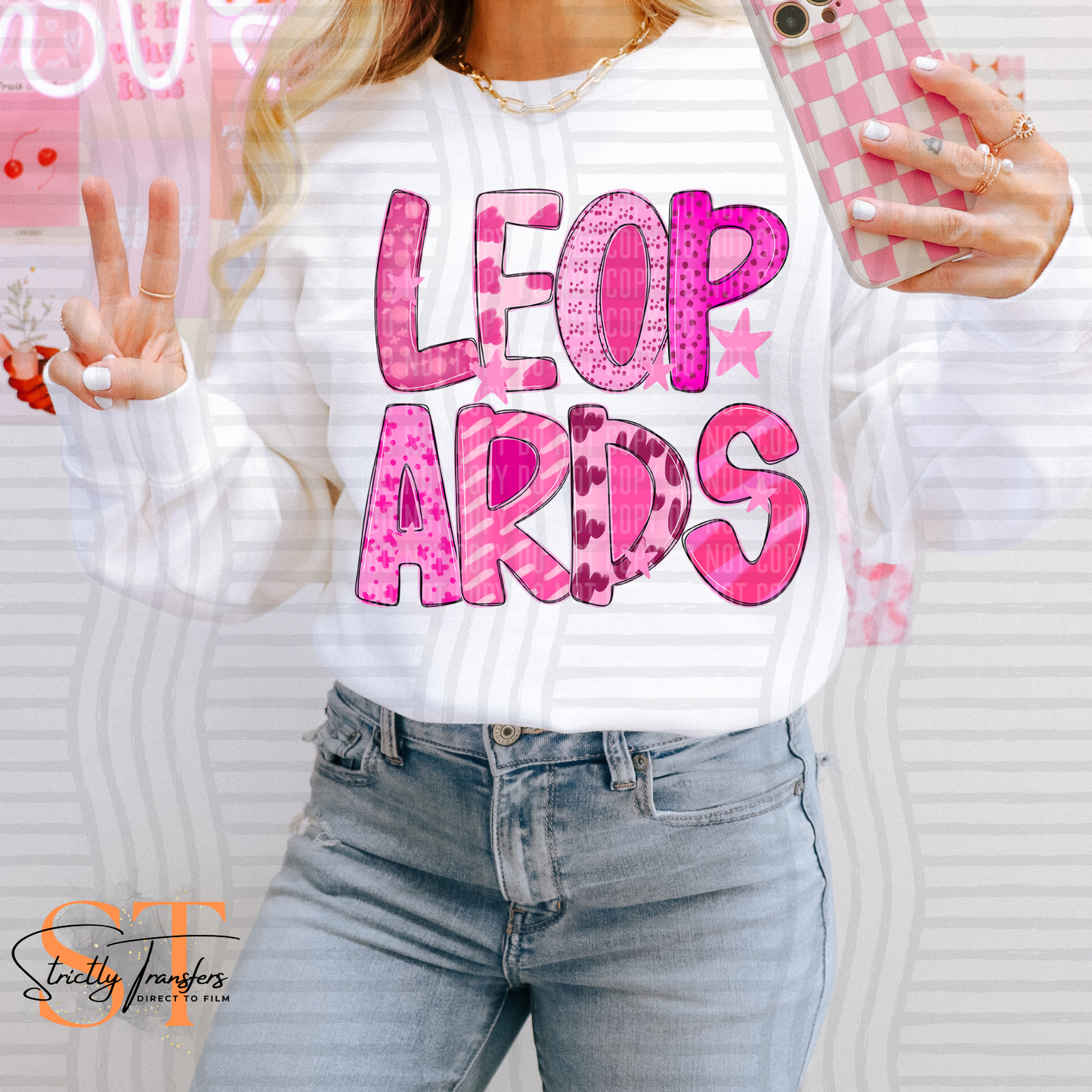 Leopards Valentine's Day Fusion Direct to Film Transfers