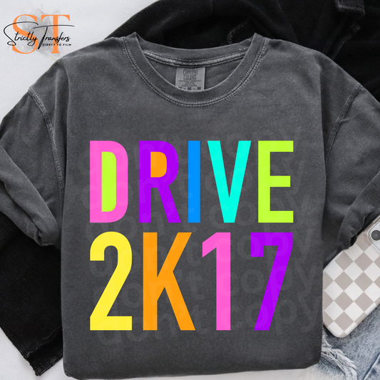 Drive Bright Block Letters Direct to Film Transfers