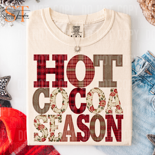 Hot Cocoa Season Quilted Letters Direct to Film Transfers