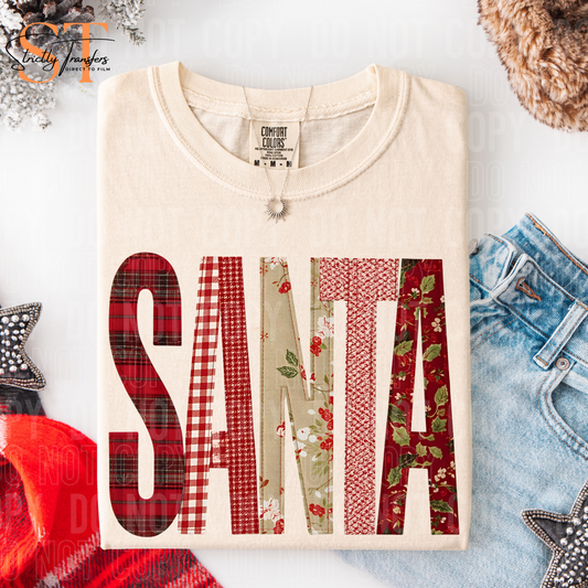 Santa Quilted Letters Direct to Film Transfers