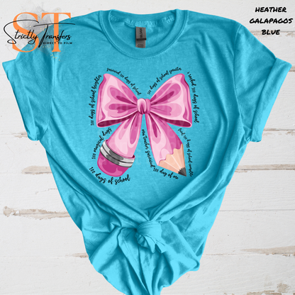 100 Days of School Dotted Coquette Bow Direct to Film Transfers