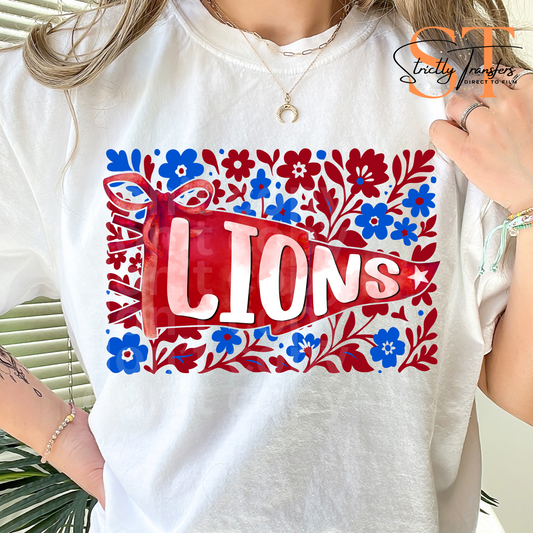 Lions Flower Pennant Direct to Film Transfers