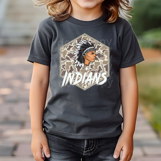 Indians Camo Hexagon Direct to Film Transfers